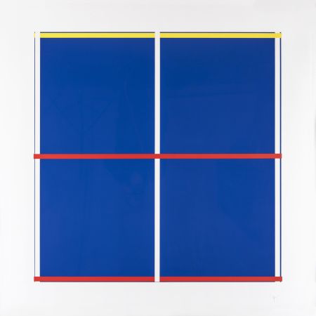 Sérigraphie Knoebel - Rot, Gelb, Weiss, Blau 03