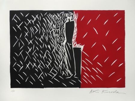 Linogravure Kuroda - Rouge et noir