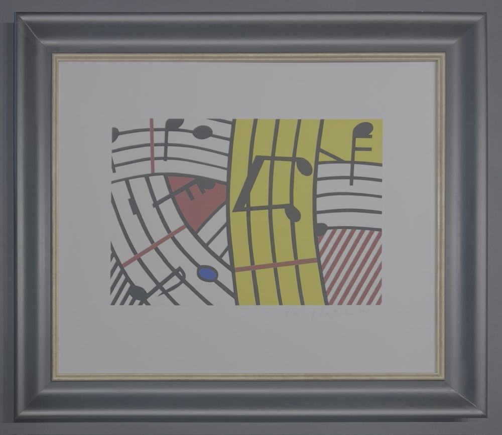 Sérigraphie Lichtenstein - Roy Lichtenstein ( 1923 -1997 ) –  Composition IV - Screenprint on Rives BFK paper - 1995
