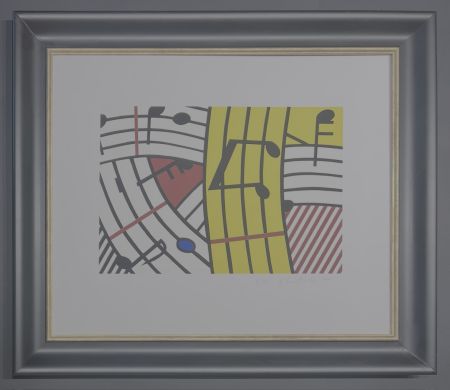 Sérigraphie Lichtenstein - Roy Lichtenstein ( 1923 -1997 ) –  Composition IV - Screenprint on Rives BFK paper - 1995
