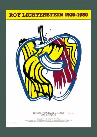 Sérigraphie Lichtenstein - Roy Lichtenstein 'Apple' Original 1981 Hand Signed Pop Art Poster Print