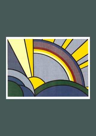 Lithographie Lichtenstein - Roy Lichtenstein: 'Modern Painting of Sun Rays' 1972 Offset-lithograph