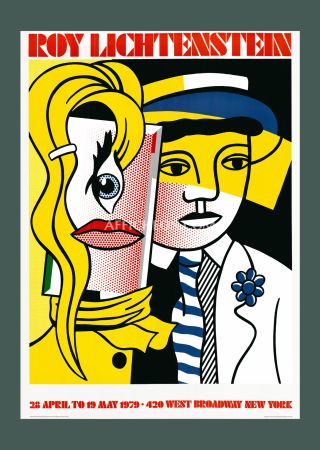 Lithographie Lichtenstein - Roy Lichtenstein: 'Stepping Out' 1979 Offset-lithograph