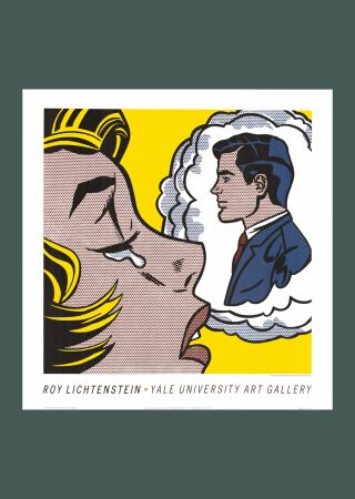 Lithographie Lichtenstein - Roy Lichtenstein 'Thinking of Him' Original 1991 Pop Art Poster Print