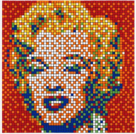 Estampe Numérique Invader - Rubik Shot Red Marilyn