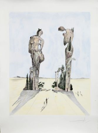 Eau-Forte Dali - Réminiscence Archéologique de l’Angélus de Millet (1983)