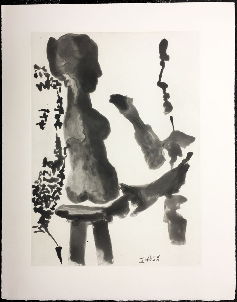 Eau-Forte Et Aquatinte Picasso - SABLE MOUVANT Plate n°9. 1964