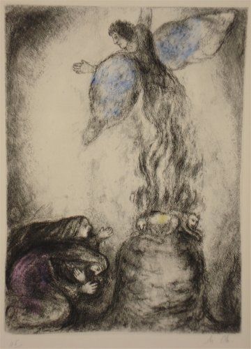 Eau-Forte Chagall - Sacrifice de Manoach