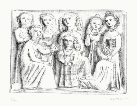 Lithographie Campigli - Saffo, la figlia di Saffo