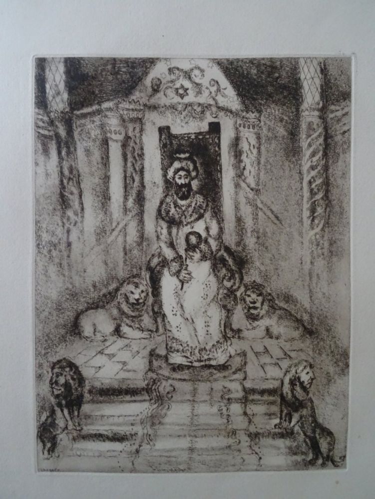 Eau-Forte Chagall - Salomon sur son throne