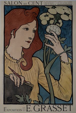 Lithographie Grasset - Salon des Cent / Exposition E. Grasset.