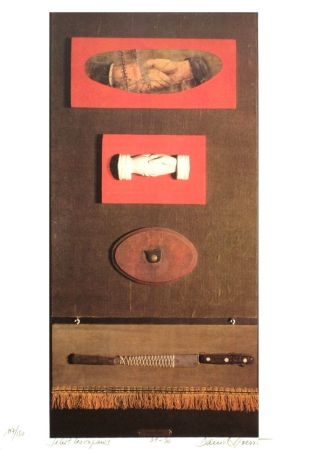 Lithographie Spoerri - Salut les Copains, 1990 - Hand-signed Lihograph
