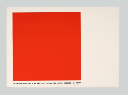 Sérigraphie Isgro - Salvador Allende (al centro) parla nel rosso vestito di rosso