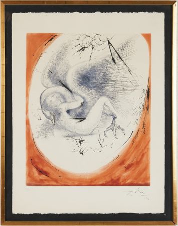 Pointe-Sèche Dali - Salvador Dalì (1904 - 1989) - Leda and the Swan - mixed media incorporating heliogravure and drypoint etching hand-colored on Arches paper - 1964