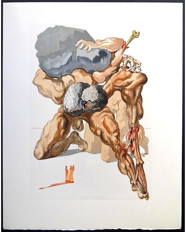 Lithographie Dali - Salvador Dalí­ - Hell Canto n° 7, La Divine Comédie, 1963 (Field 196)