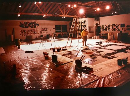 Photographie Blum - Sam Francis in his studio