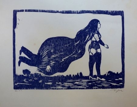 Linogravure Topor - Sans titre