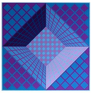 Sérigraphie Vasarely - Sans Titre