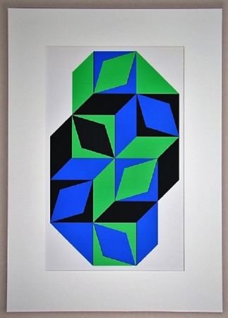 Sérigraphie Vasarely - Sans titre