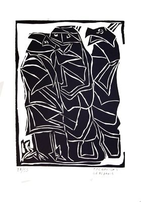 Linogravure Gérédakis - Sans titre 1