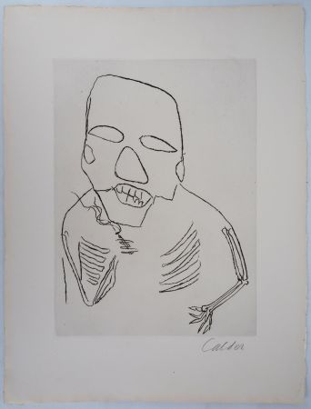 Gravure Calder - Santa Claus : Homme à la cigarette