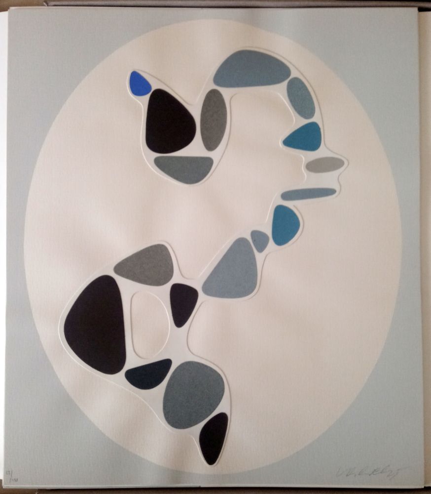 Aucune Technique Vasarely - Sauzon (Belle Isle) - Original collage with screenprint