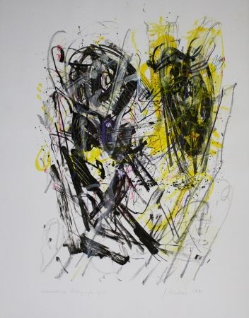 Lithographie Czichon - Schwarz - Gelb / Black - Yellow
