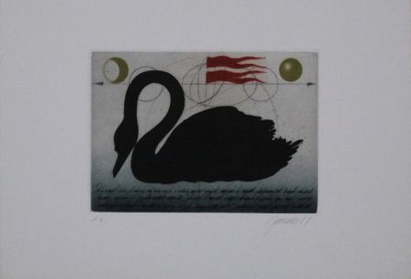 Eau-Forte Et Aquatinte Janak - Schwarzer Schwan / Black Swan