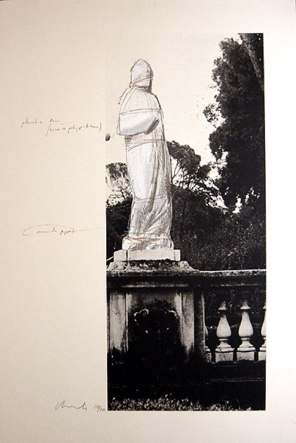 Lithographie Christo - Schweiz Verpackte Venus-Villa Borghese