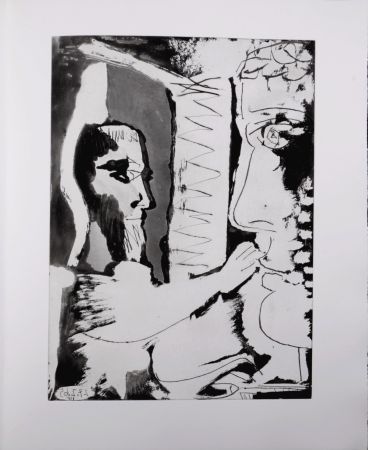 Aquatinte Picasso - Sculpteur et sculpture, 1966 - A fantastic original (Aquatint) by the Master!