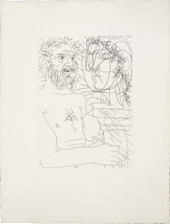 Eau-Forte Picasso - SCULPTEUR À MI-CORPS AU TRVAIL (Suite Vollard, pl. 49) - 1933