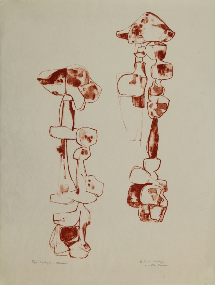 Lithographie Hadzi - Sculpture Studies