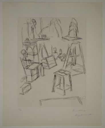 Eau-Forte Giacometti - Sculptures dans l'atelier VI / Les Sculptures (Sculptures). 