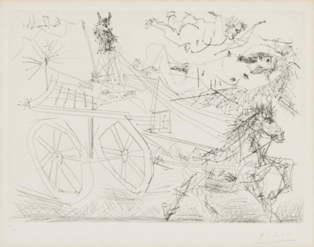 Gravure Picasso - Scène mythologique