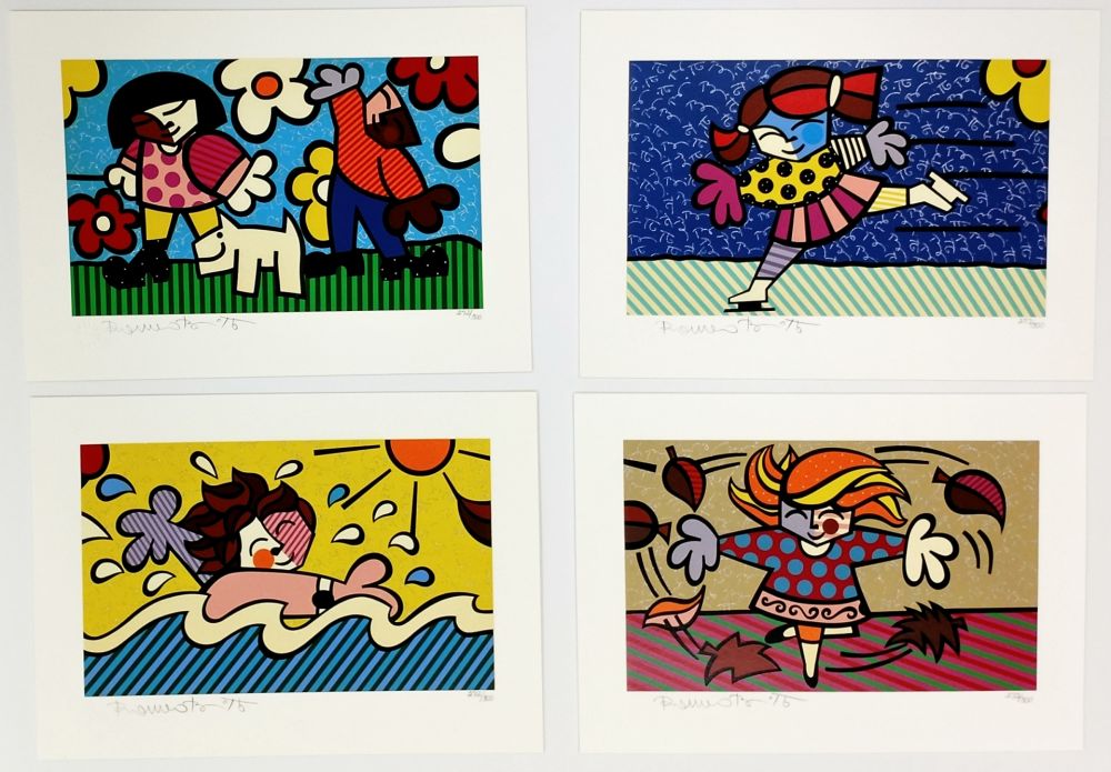 Sérigraphie Britto - SEASONS OF MIRACLES - SUITE OF 4