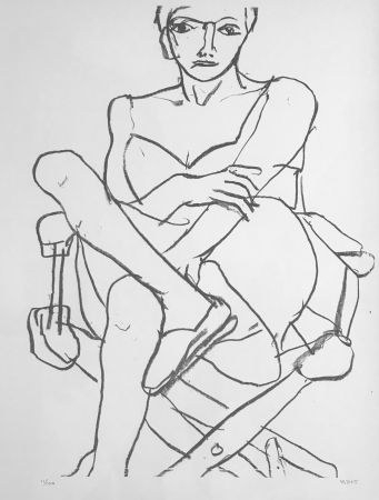 Lithographie Diebenkorn - Seating woman in Chemise