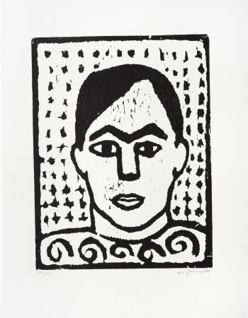 Gravure Sur Bois Penck - Selbst