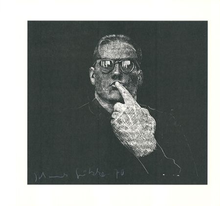 Linogravure Grützke - Selbstportrait