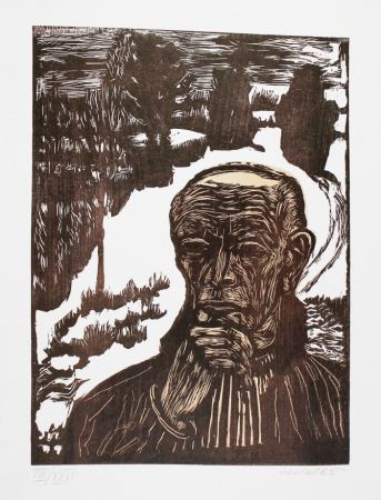 Gravure Sur Bois Heckel - (Self-)Portrait