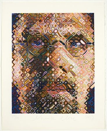 Gravure Sur Bois Close - Self-Portrait Woodcut