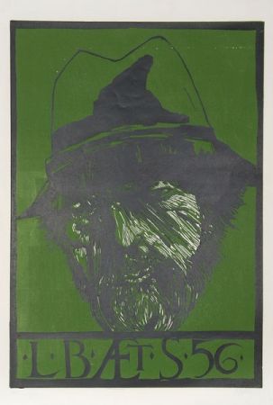 Linogravure Baskin - Self Portrait - 