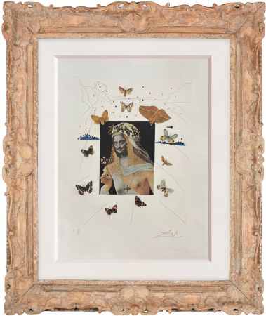 Gravure Dali - Selfportrait Surrealist with butterflies