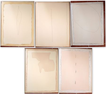 Gravure Fontana - Serie Rosa the complete set of five etchings with aquatint in colours, one with incisions
