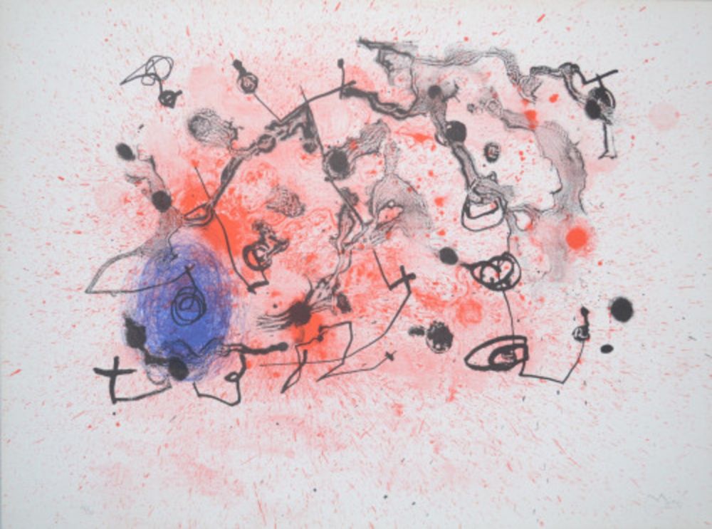 Lithographie Miró - Series II, Blue and Red - M291