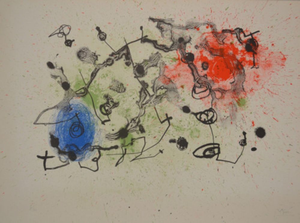 Lithographie Miró - Series II Blue Red And Green - M294