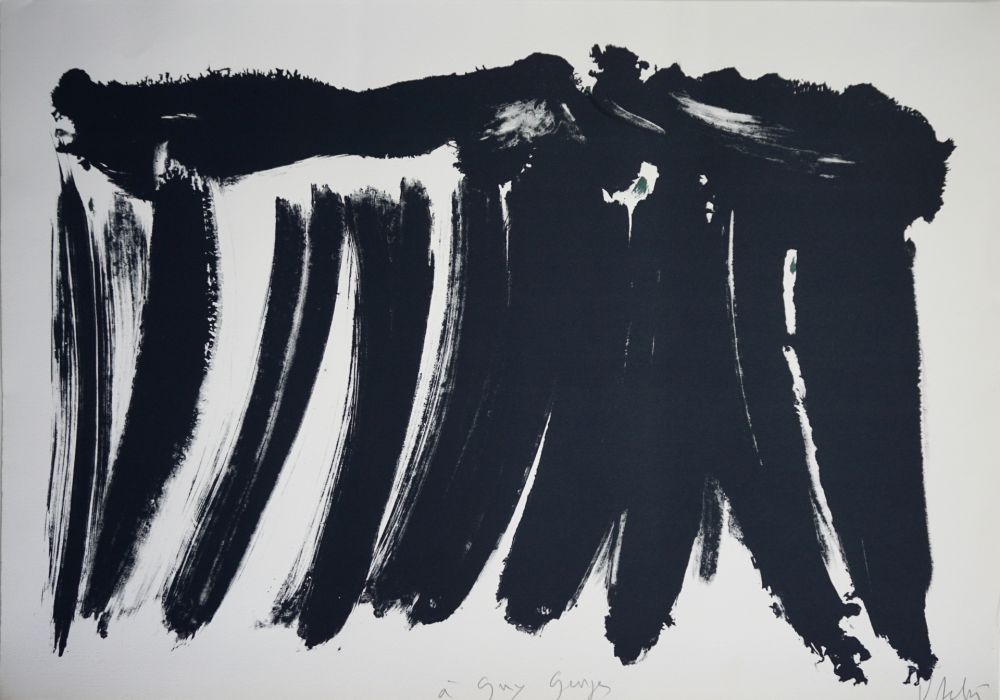 Lithographie Debré - Signe paysage 1986