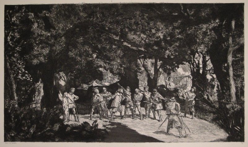 Gravure Klinger - Simplicius unter den Soldaten / Simpicius Among the Soldiers