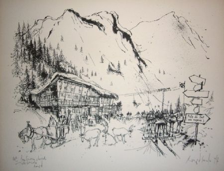 Lithographie Searle - Ski