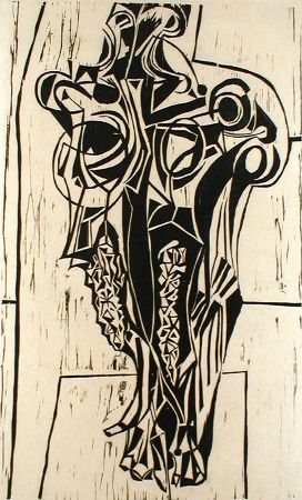 Linogravure Casarella - Skull Study