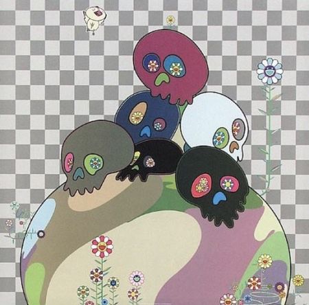 Lithographie Murakami - Skulls rock